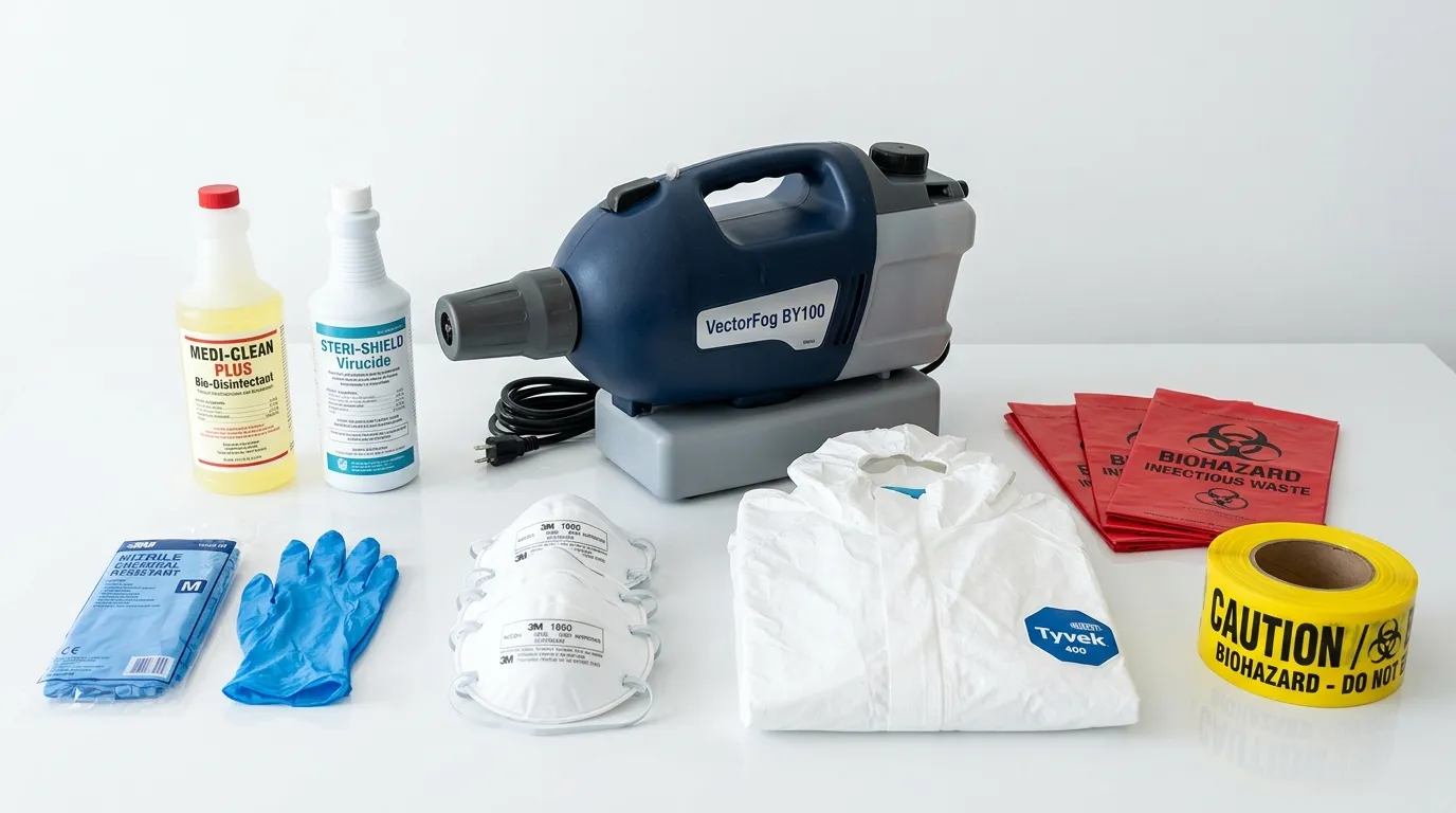 Professional biohazard remediation crew working in Fallon